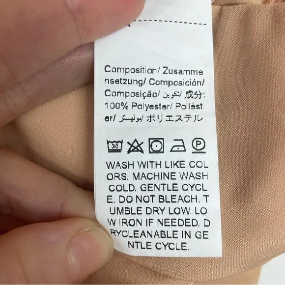 SHEIN Tulip Hem Wide-Leg Pants | Size Small | Beige | Palazzo Style - Picture 4 of 5